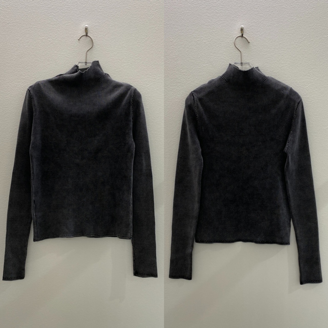 【受注予約:11月上旬入荷予定】ヴィンテージライクリブハイネックPO/チャコール