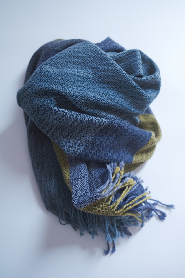 Hand-woven Lamb's Wool scarf  / Night on the Galactic Railroad #07
