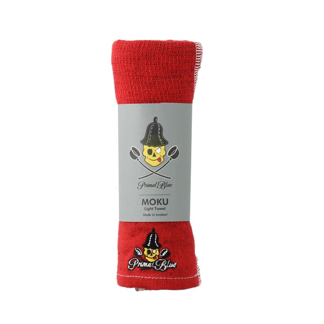PrimalBlue 今治タオル コンテックス サウナMOKU Light Towel MOKU 日本製 国産 フェイスタオル サウナタオル サウナ 瞬間吸水 速乾 軽量 sauna サウナー ジム 持ち運びに便利 耐久性 ドクロ キャンプ トラベル （レッド）