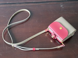 Profumo 2way プロフーモ　二つ折り財布　グレー×ワイン