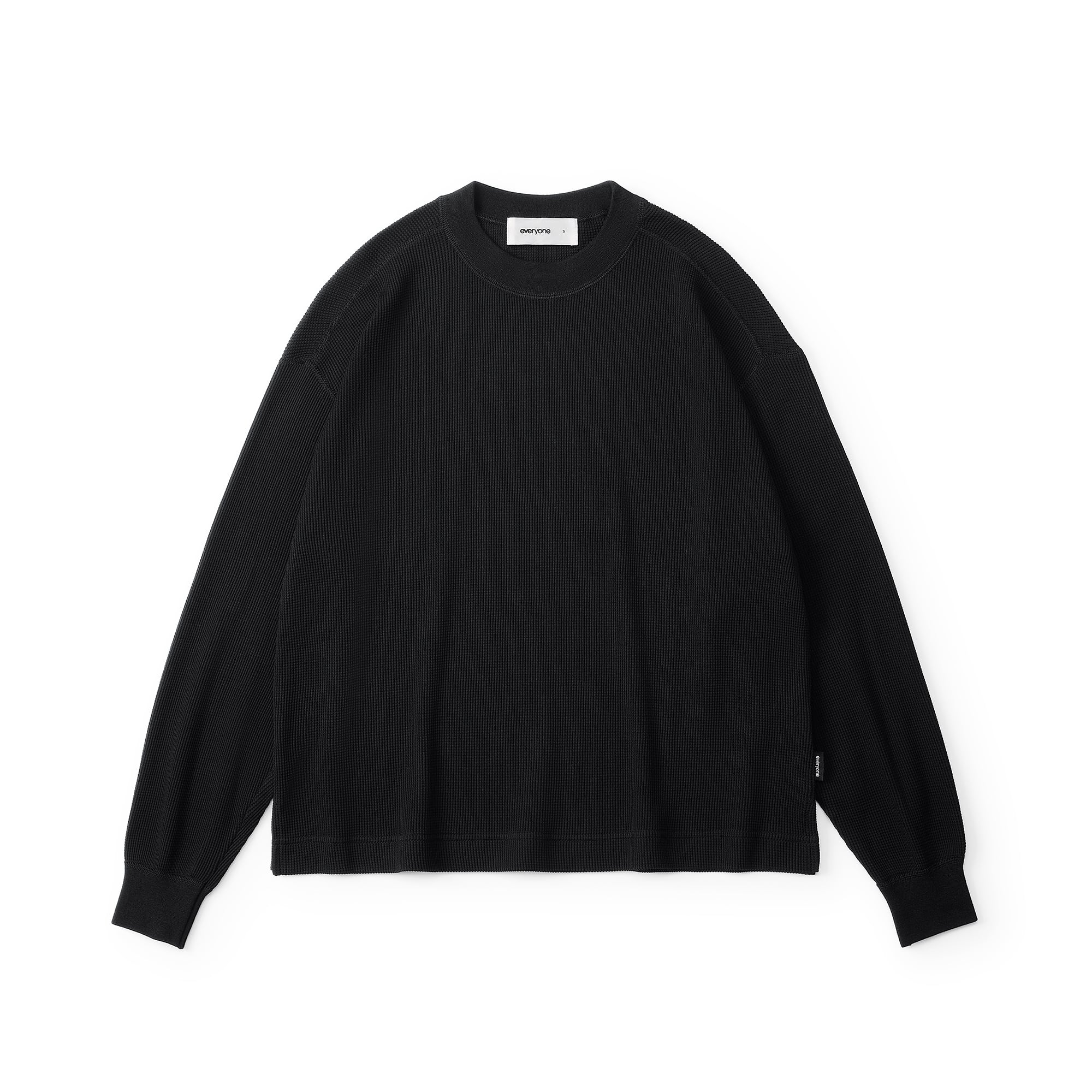 EVERYONE TOKYO 長袖Tシャツ ブラック everyone surf knit long sleeve tee shirt (BLACK) | everyone