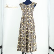 フラダンス 衣装 ワンピース ドレス T&L MUUMUU FACTORY フラ ダンス ハワイ製 ハワイアン 花柄 アロハ ポップ 美品 茶 黄 水色 白 伸縮 ストレッチ ブラウン系 ホワイト系 イエロー系 ブルー系