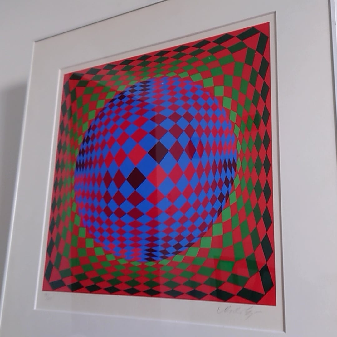ヴィクトル・ヴァザルリ 『OB-Bleu』版画 シルクスクリーン Ed.250 Victor Vasarely/ヴィクトル・ヴァザルリ シルクスクリーン ed.50/250