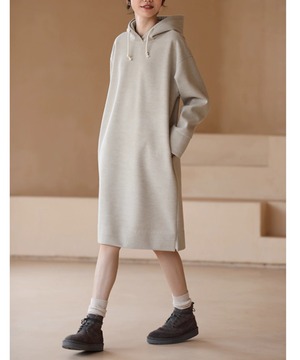 フード付きスウェットシャツワンピ【w-30253】