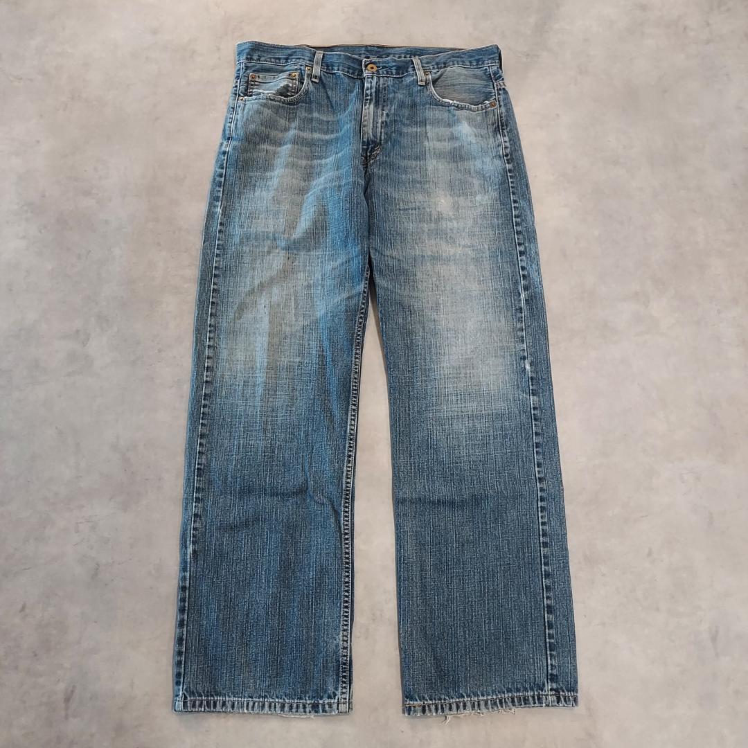 リーバイス569 Levis W36 ワイド バギー 青 古着 ヒゲ 21446