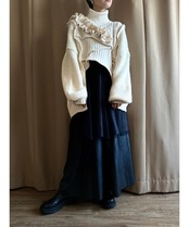 frill design volume sleeve remake knit-3779-12