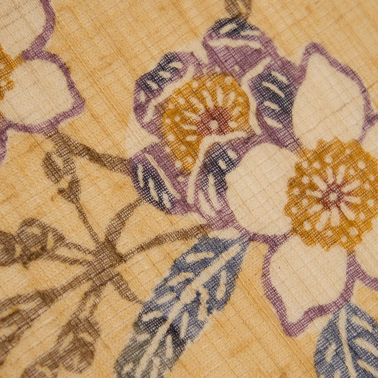 イジュの花の模様 型絵染 生紬開名古屋帯【中古】 | かわの屋