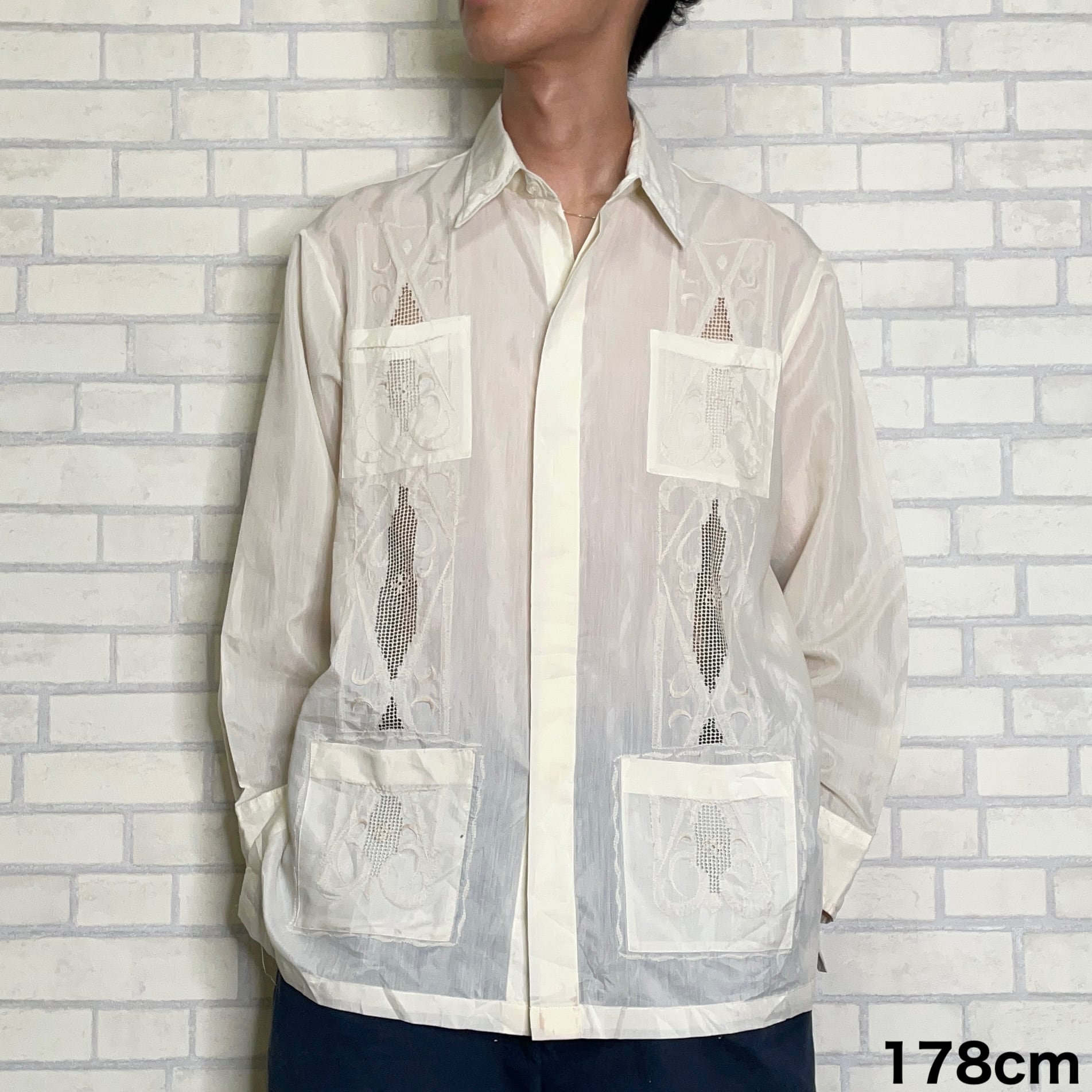 Robeito 長袖キューバシャツ XL | 古着屋OLDGREEN