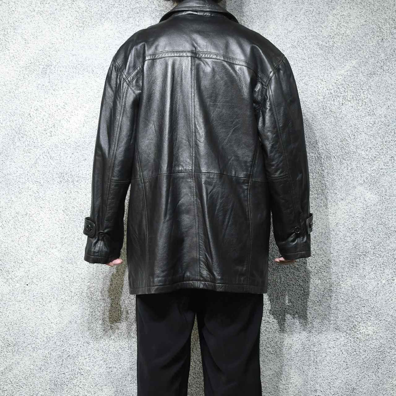 storm bird genuine leather half coat