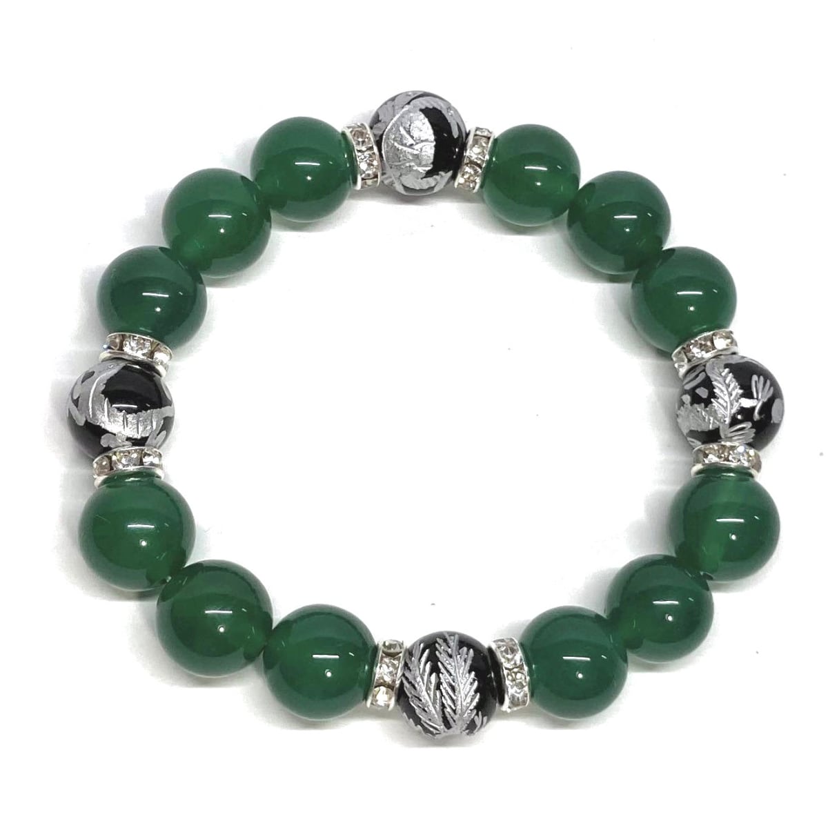 ⑧高品質天然石✨翡翠×四神獣 玄武12mm パワーストーンブレスレット約
