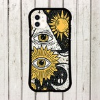 受注生産 iPhoneケース 太陽と月と目のナイト護符｜魔除けアート TALM080B