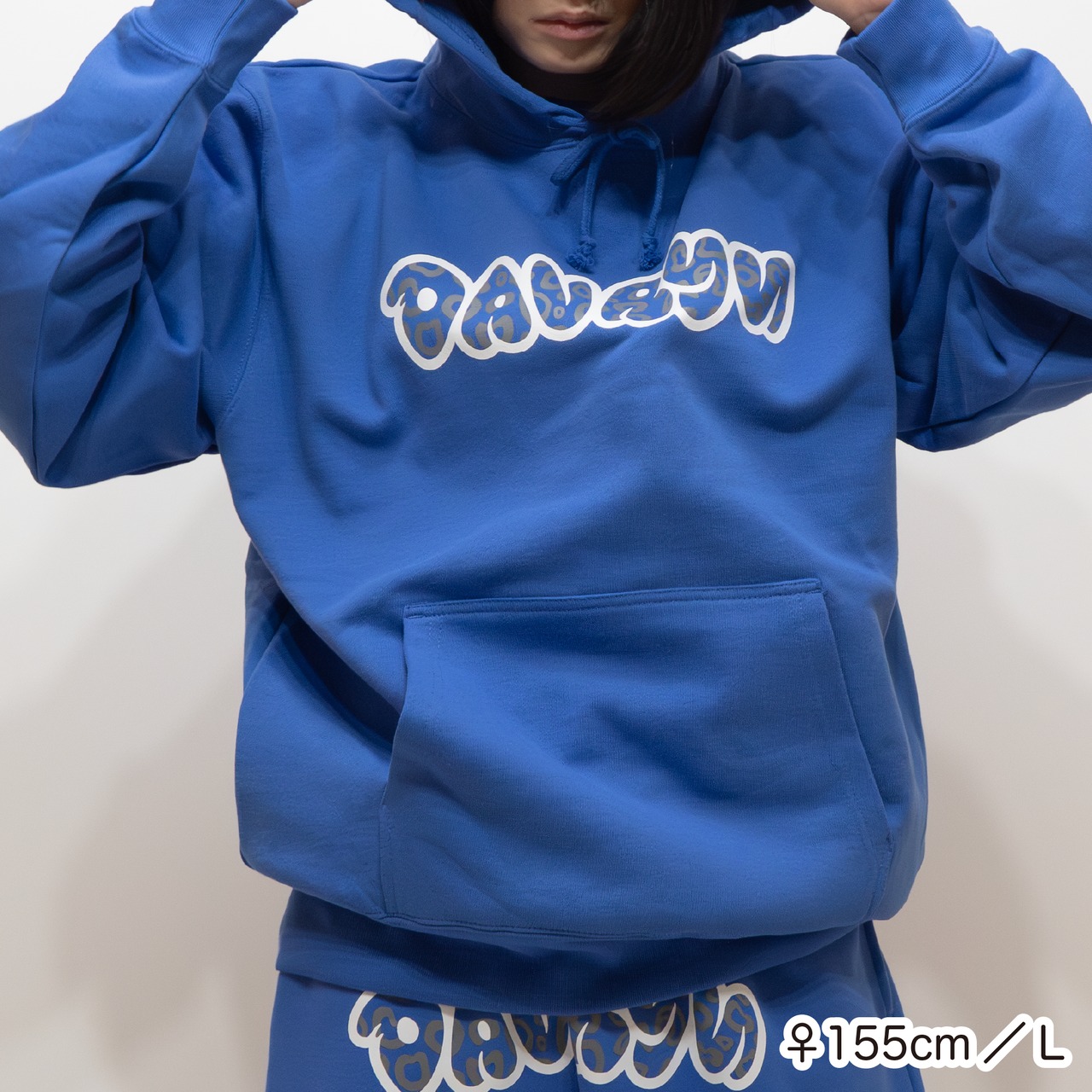 DAVRYU leopard REV HOODIE [ブルー]