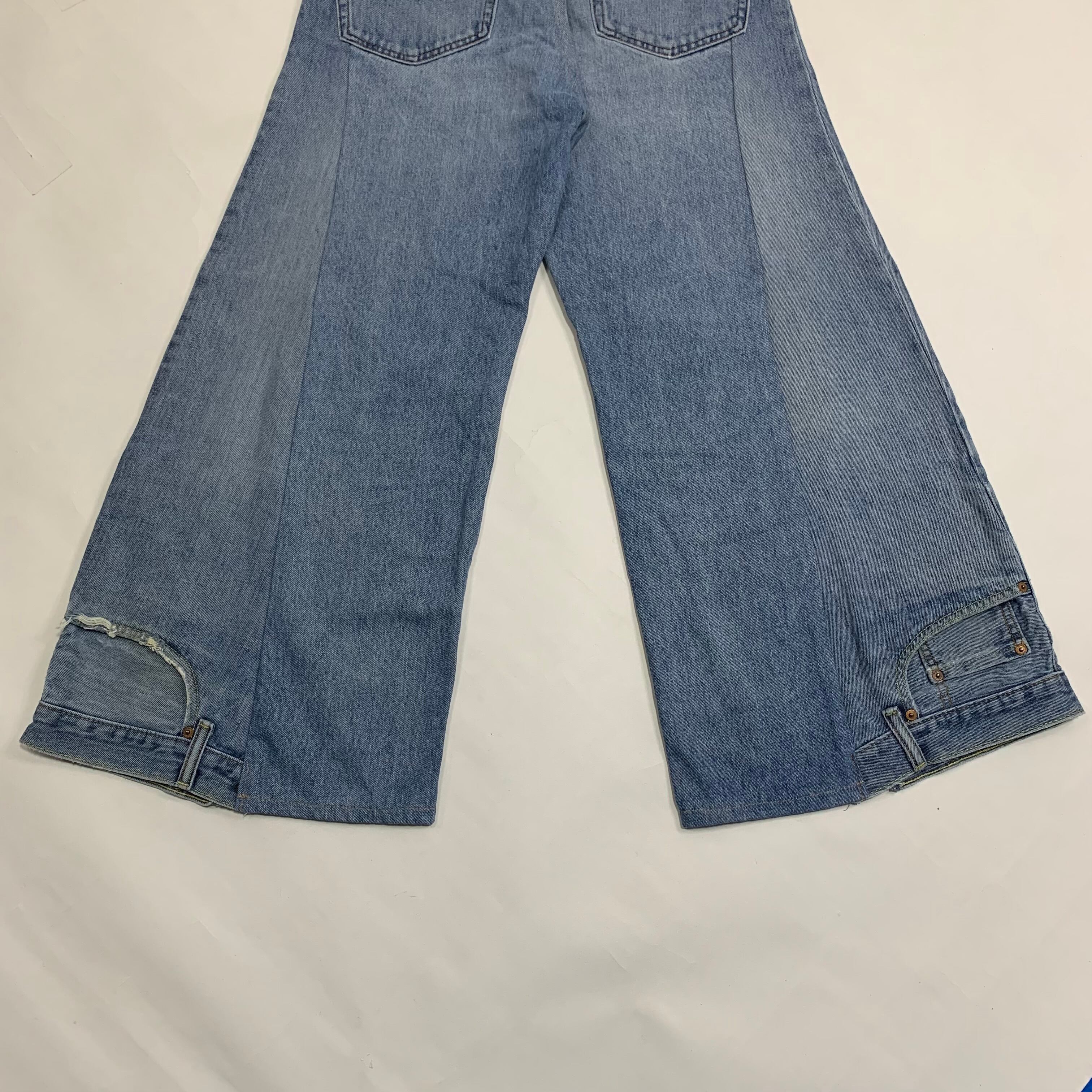 8308 リメイクデニム 再構築デニム フレアパンツ ベルボトム バギー  