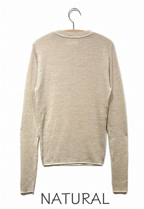 定番【ラウンドネックシルクリブニットプルオーバー】KNIT 205