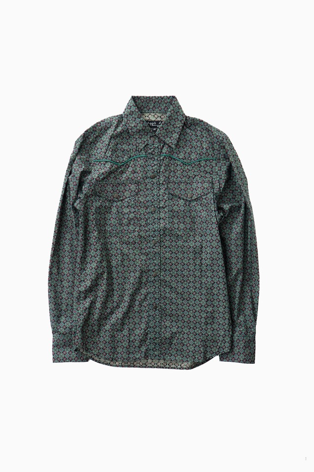 agnès b. HOMME GEOMETRIC PRINT WESTERN SHIRT