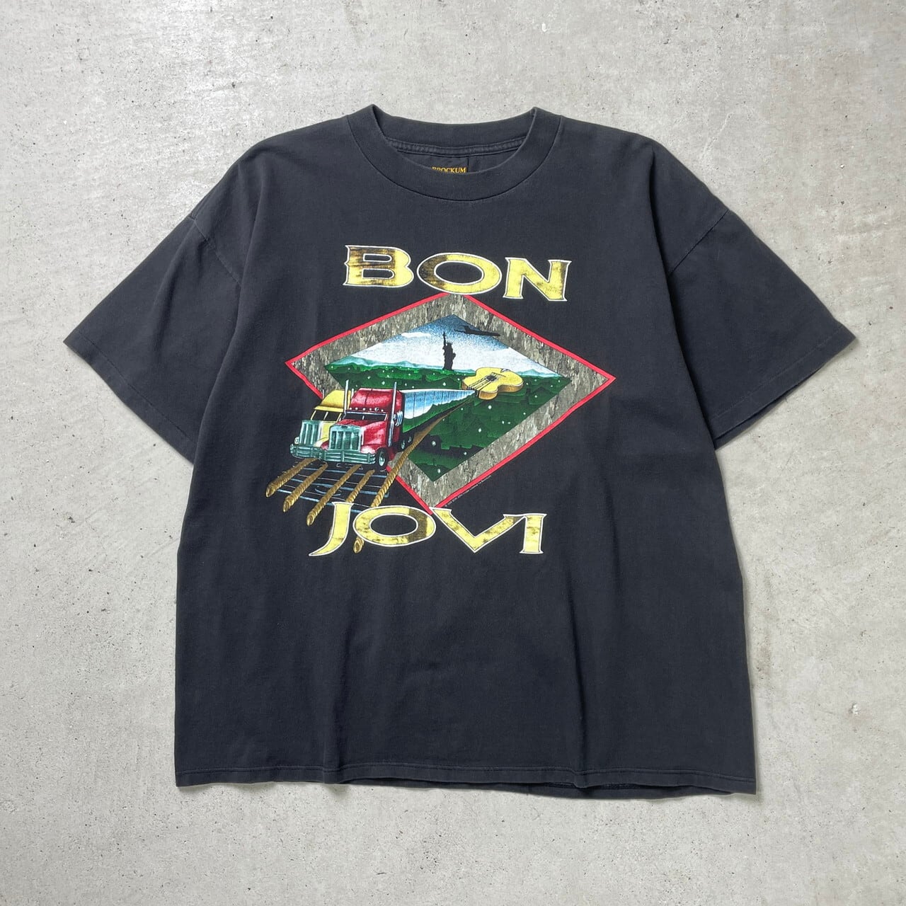 レア☆XL☆90s☆USA製☆BON JOVI☆バンド Tシャツ☆ブラック☆公式