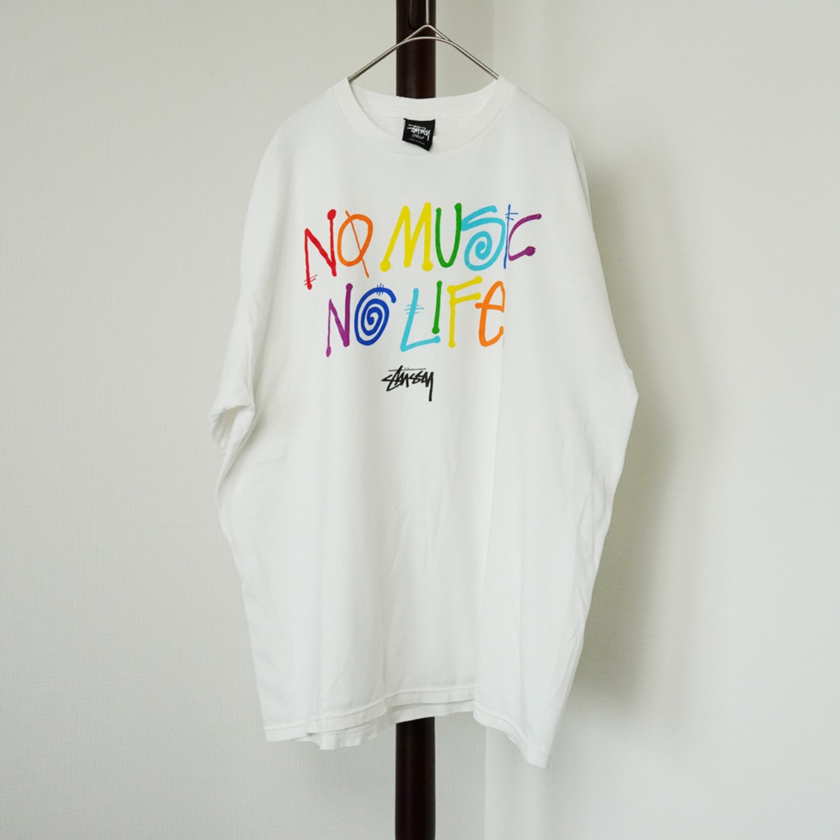 Stussy ステューシー／Tower Records・No Music,No Life／ホワイト／T 