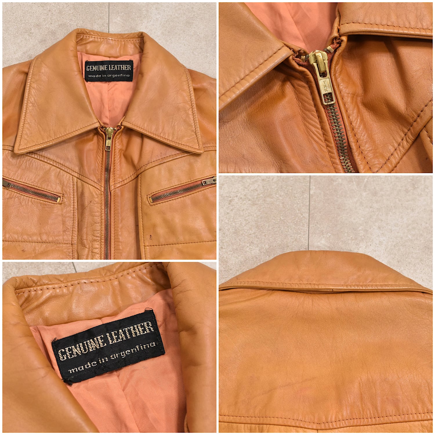 ～s LEATHER CRAFT PROCESS OF AMERICA leather jkt   古着屋 grin