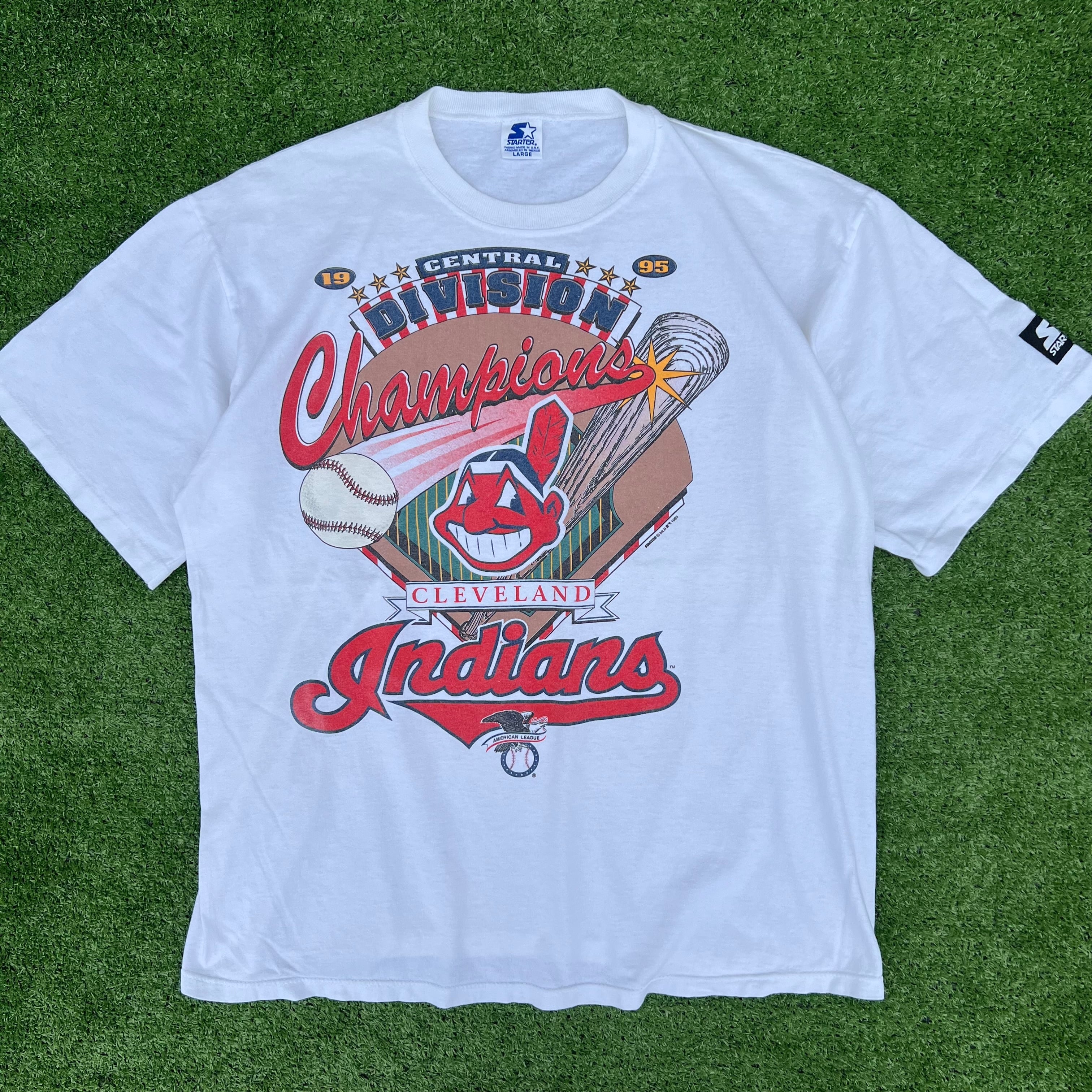 MLB 1995年 USA製 クリーブランド・インディアンス 地区優勝 Tシャツ