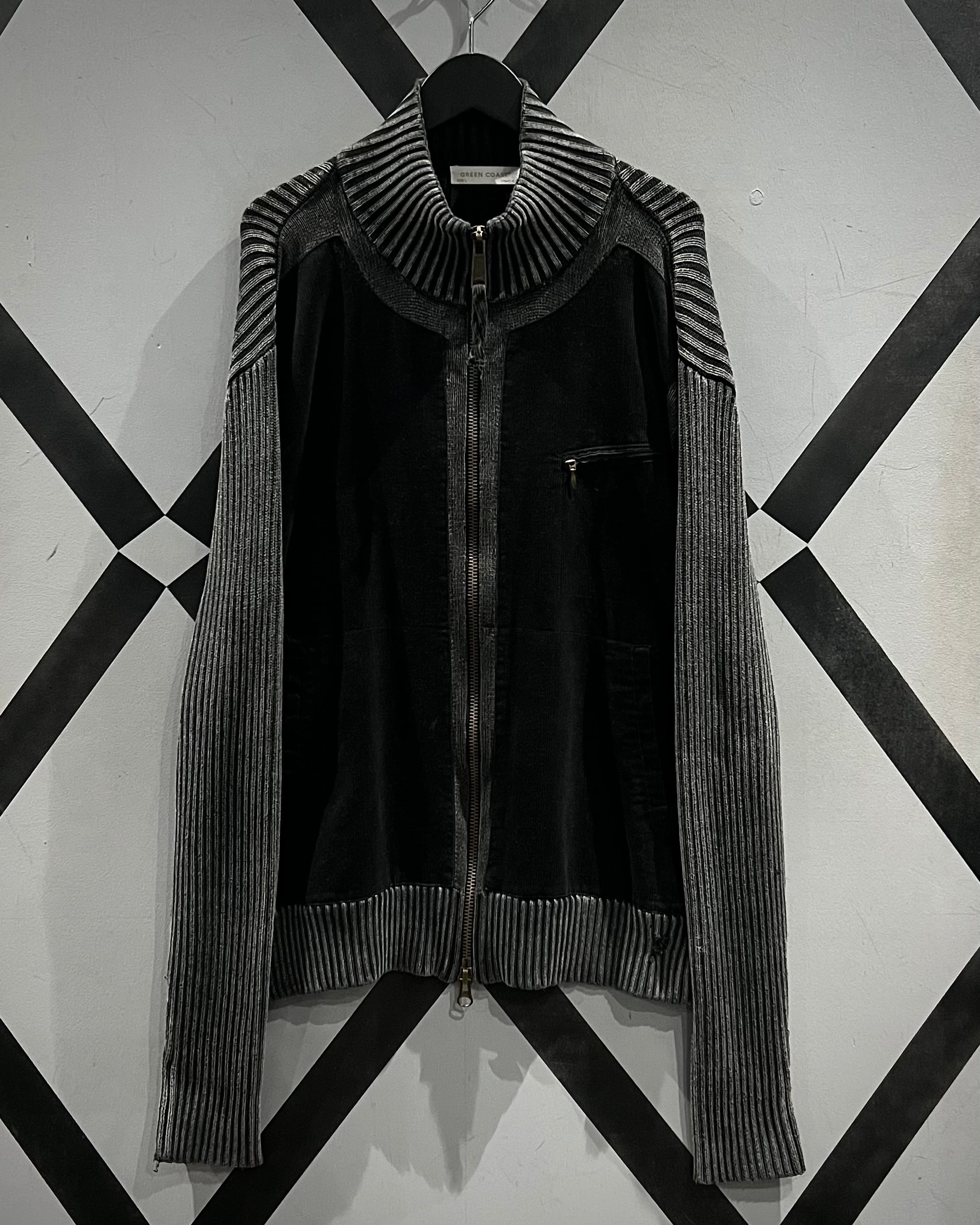 X VINTAGE】Corduroy Switching Vintage Double Zip Knit | Caka(カカ