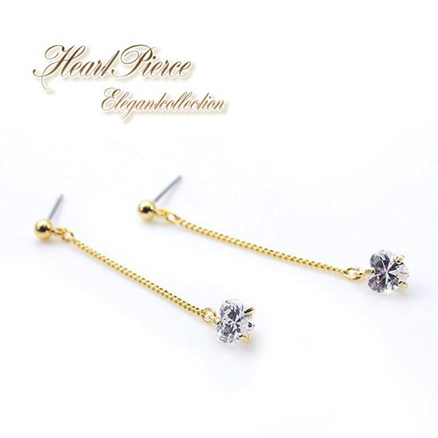 【華やかな装い】★日本製24金鍍金ゴールドロング・アメリカンピアス★