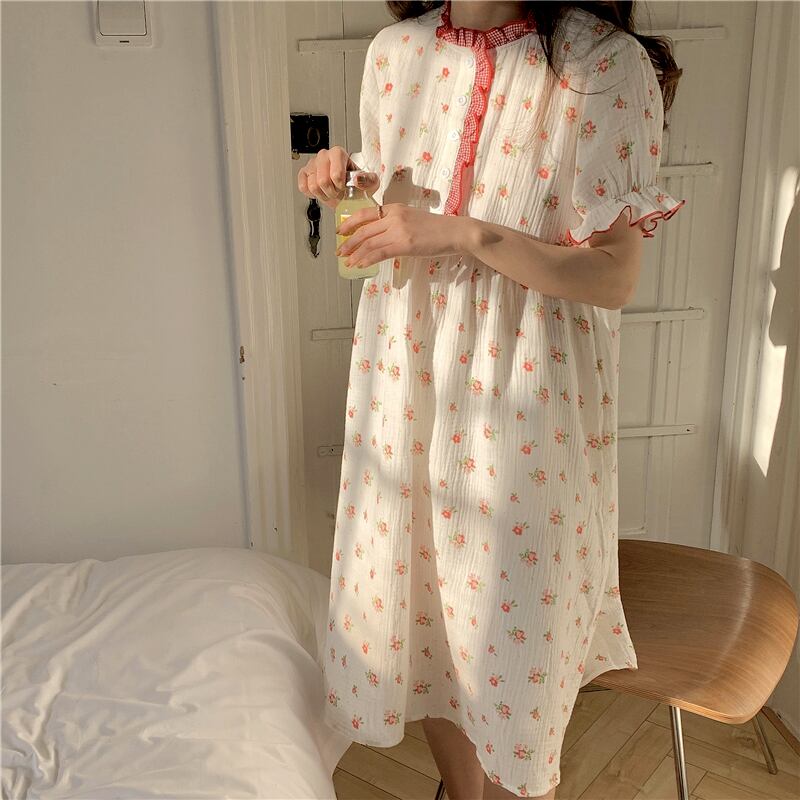 格子柄フローラルレディースサマー 大人ガーリー スウィート キュート カジュアル 夏物 花柄 萌量不足340238423