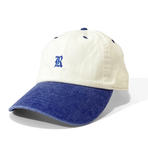 OLDE ENGLISH EMBROID DAD HAT /     WHITE×BLUE