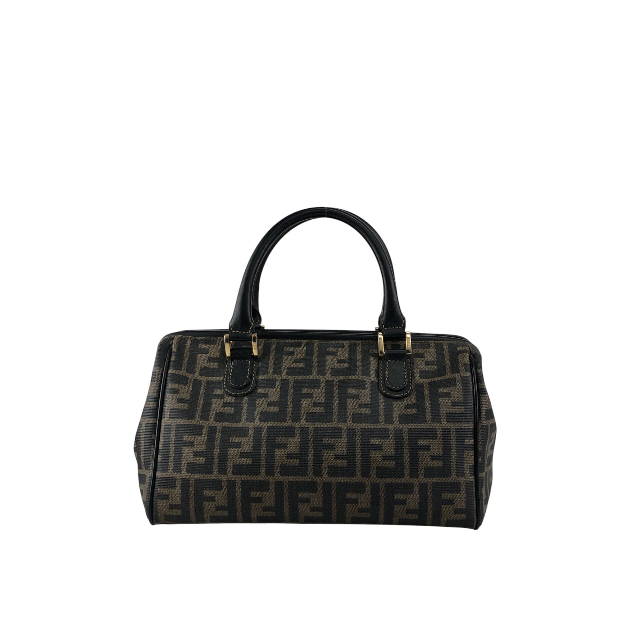 FENDI フェンディ ズッカ ハンドバッグ ブラウン FFロゴ PVCレザー