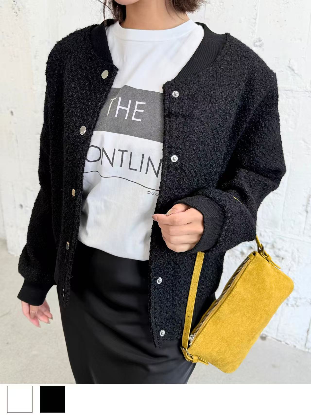 ツイードブルゾン