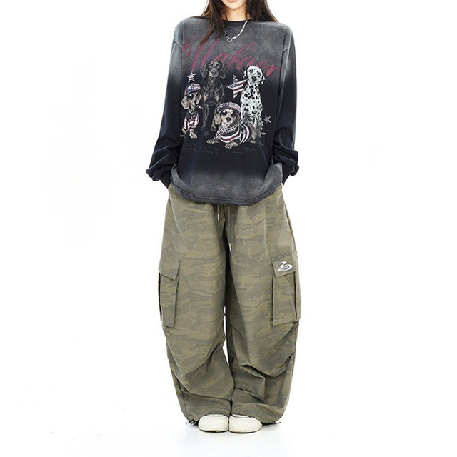 レトロドッググラフィックロングスリーブ 2col   R02620