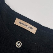 カシミヤ100% Apuweiser-riche アプワイザーリッシェ 豪華ボタン ニット カーディガン 2/ブラック レディース