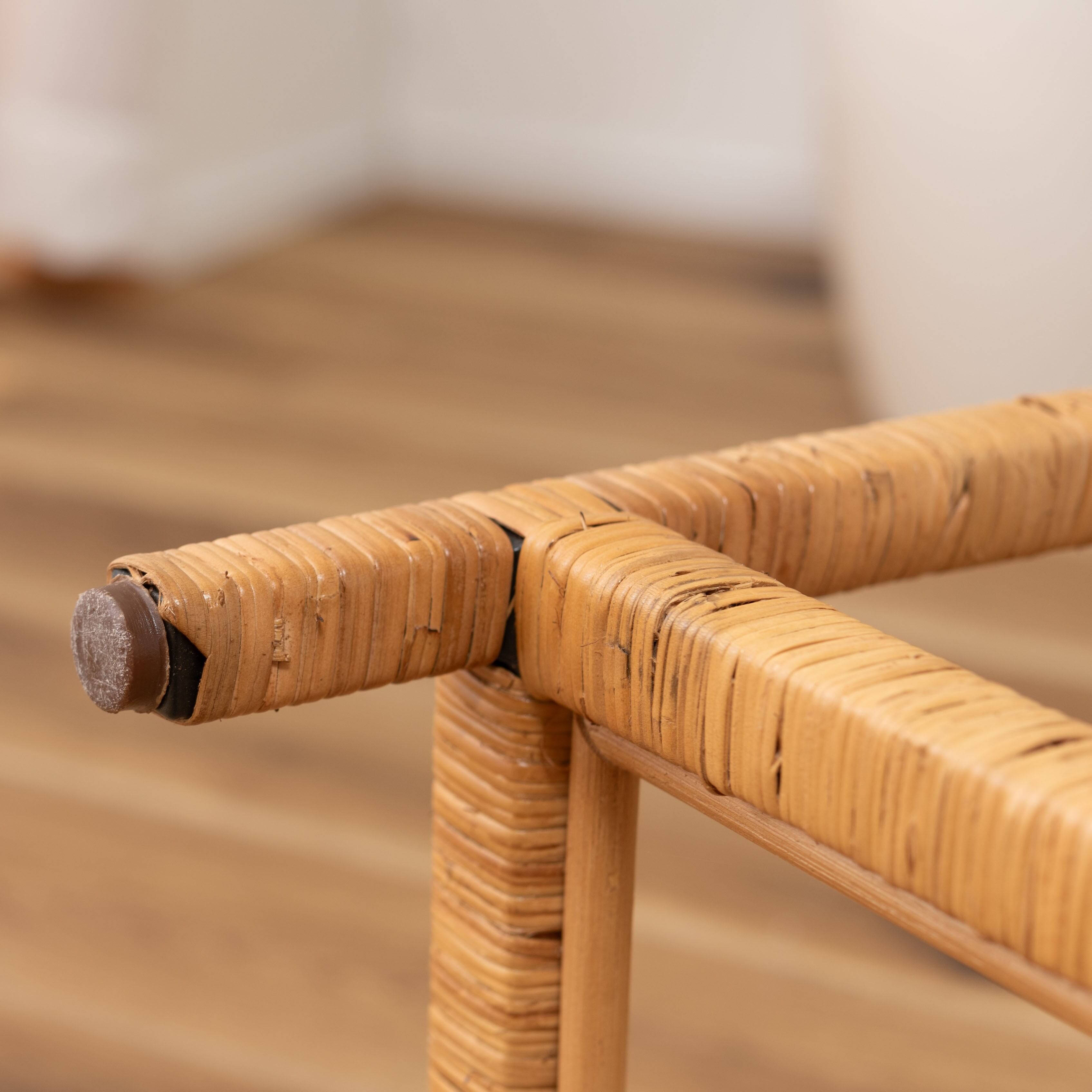 アイアンフレーム シェルフ棚 ラタン(籐) ガラス棚