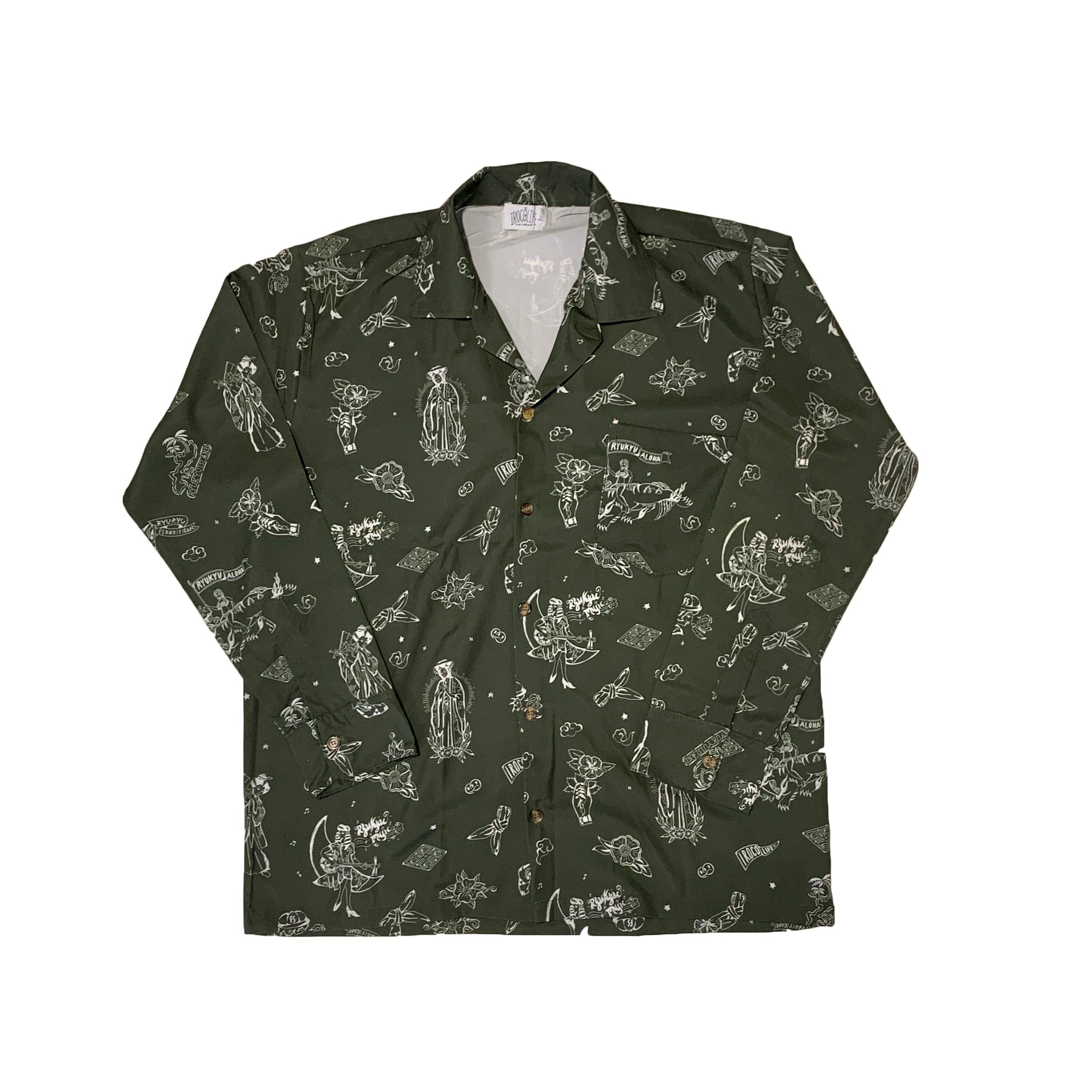 65272 オキナワ　SUN WEAR アロハシャツ　黄色　L 65272 オキナワSUN WEAR アロハシャツ黄色L