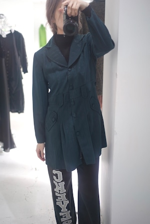 glitter green long jacket shirt