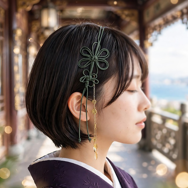 飾り結びカチューム「よびさます花」【軽量・簡単】浴衣や着物、日常使いにも。