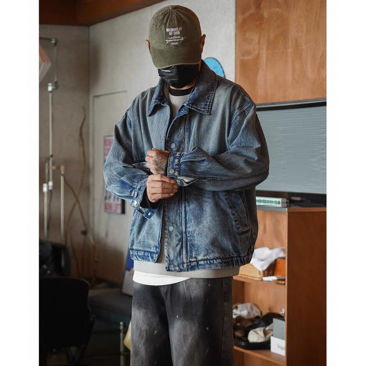 Vintage wash denim jacket 1224 - 4