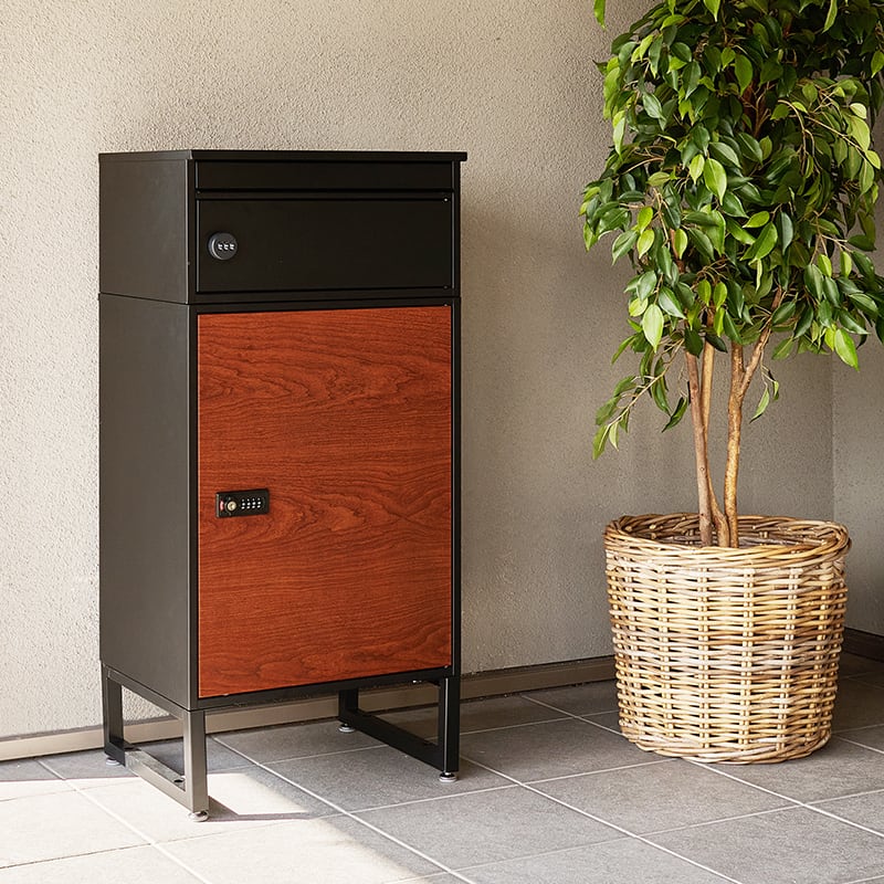 【組立式】宅配ボックス 2段タイプ 郵便ポスト アジャスター 配達用マニュアル 印鑑ケース付き 3色展開 幅45cm