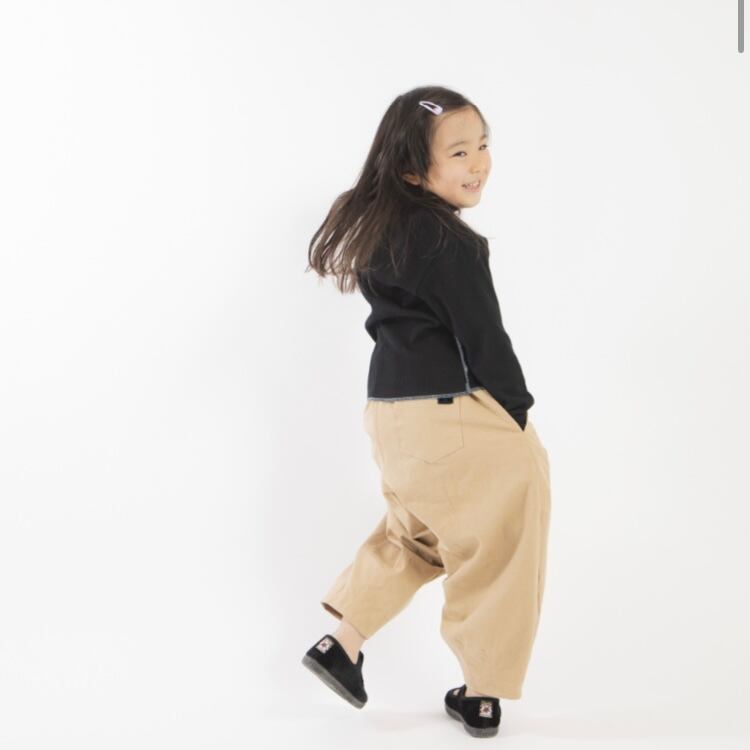 mimi 2点 25AW】mimi poupons(ミミプポン)ツータックパンツ BEIGE(8y/10y