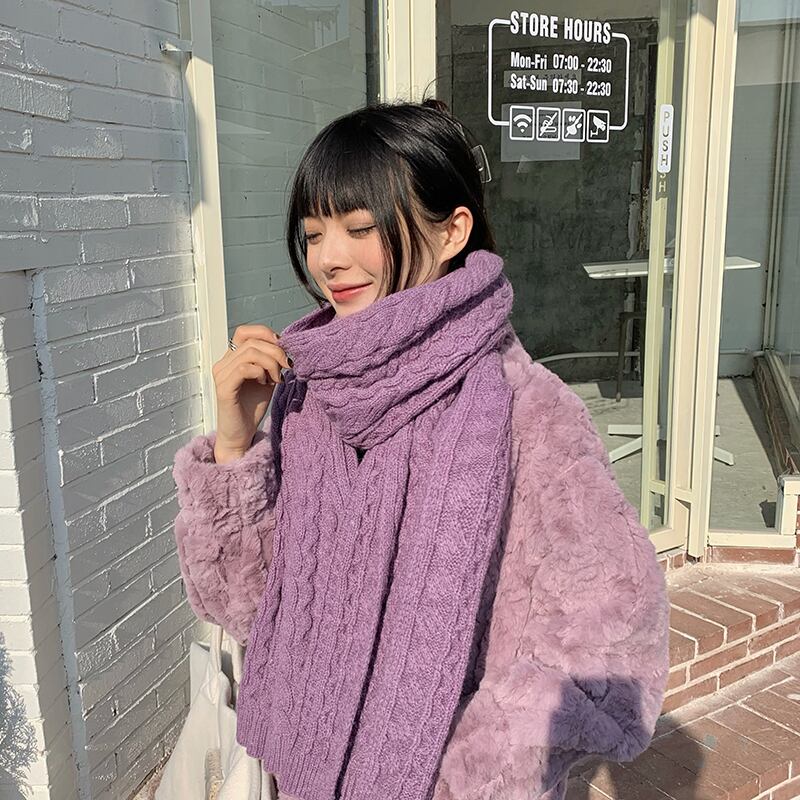 スカーフ ウィンターオータムニットウール 秋物 冬物 ブラック・アイド・ピーズ45764788544