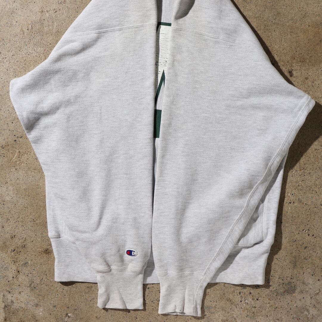 90s XL 両面 デカロゴ リバースウィーブ グレー スウェット 