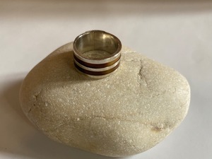 〈vintage silver925〉brown enamel ring
