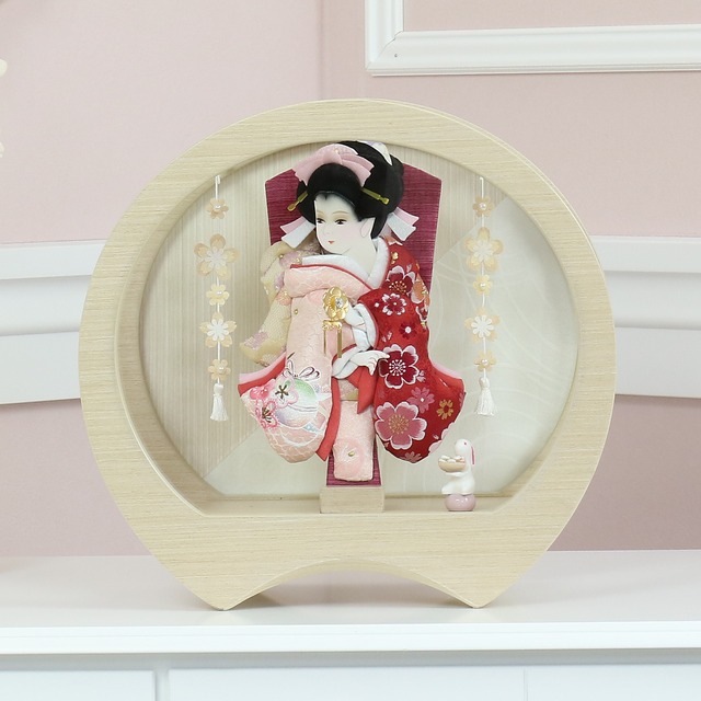 羽子板 ドーム型 アクリルケース飾り 7号【美鈴 紅羽】 gallery image 1