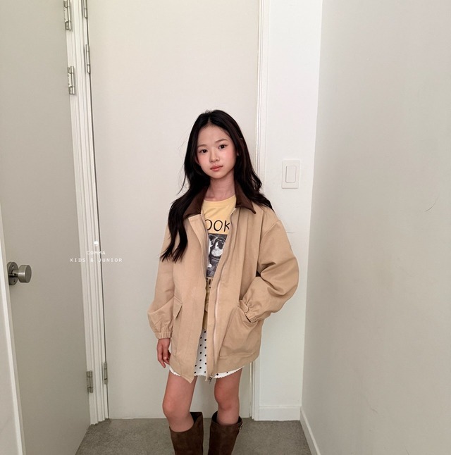 COMMA［取寄］(beige cotton) collar jacket 26autumn