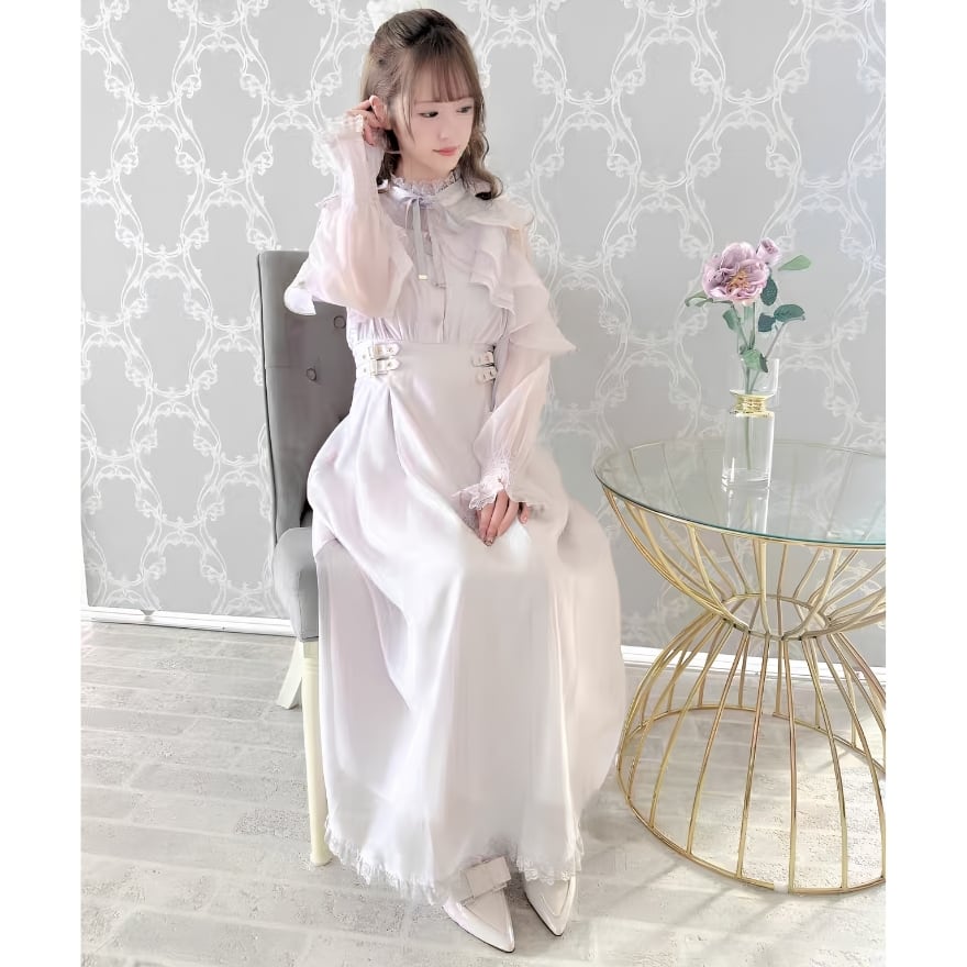 ロリィタ ワンピース ロング丈 XL ロリータファッション 大人ガーリーフリルロングワンピース | ロリィタ