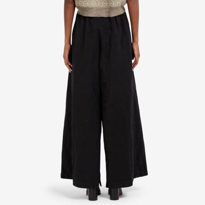 MAISON MARGIELA WIDELEG COTTON PANTS BLACK | SAKAN LES YEUX