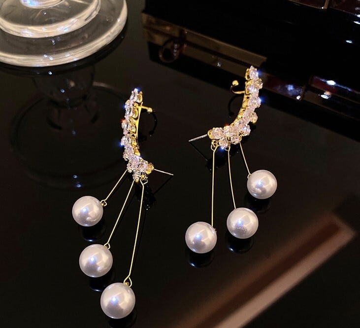 パール タッセルピアス 大人 おしゃれ かっこいい アジアン