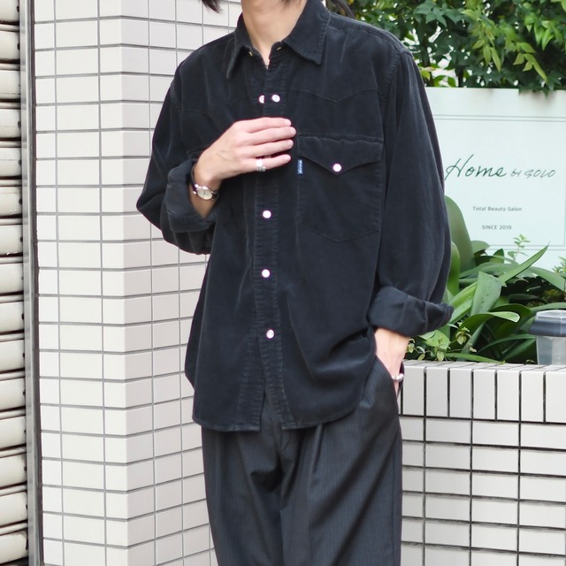 design western corduroy shirt black