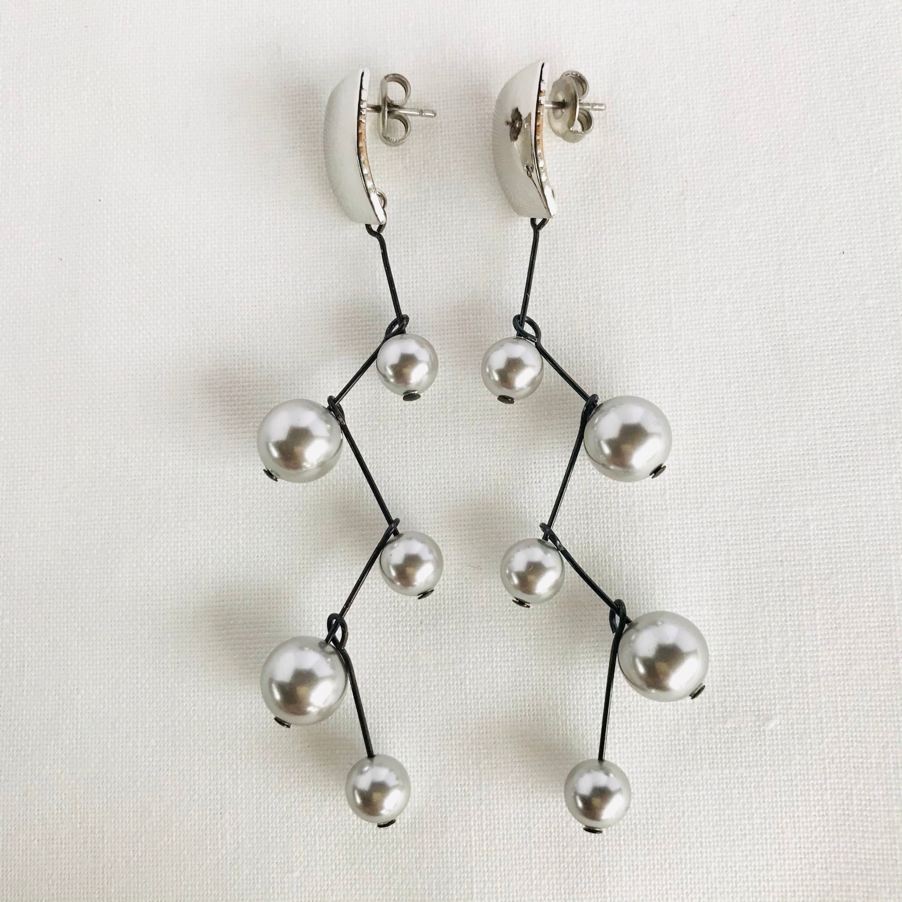 ジグザグパール（シルバー）ピアス・イヤリング | Yucca.