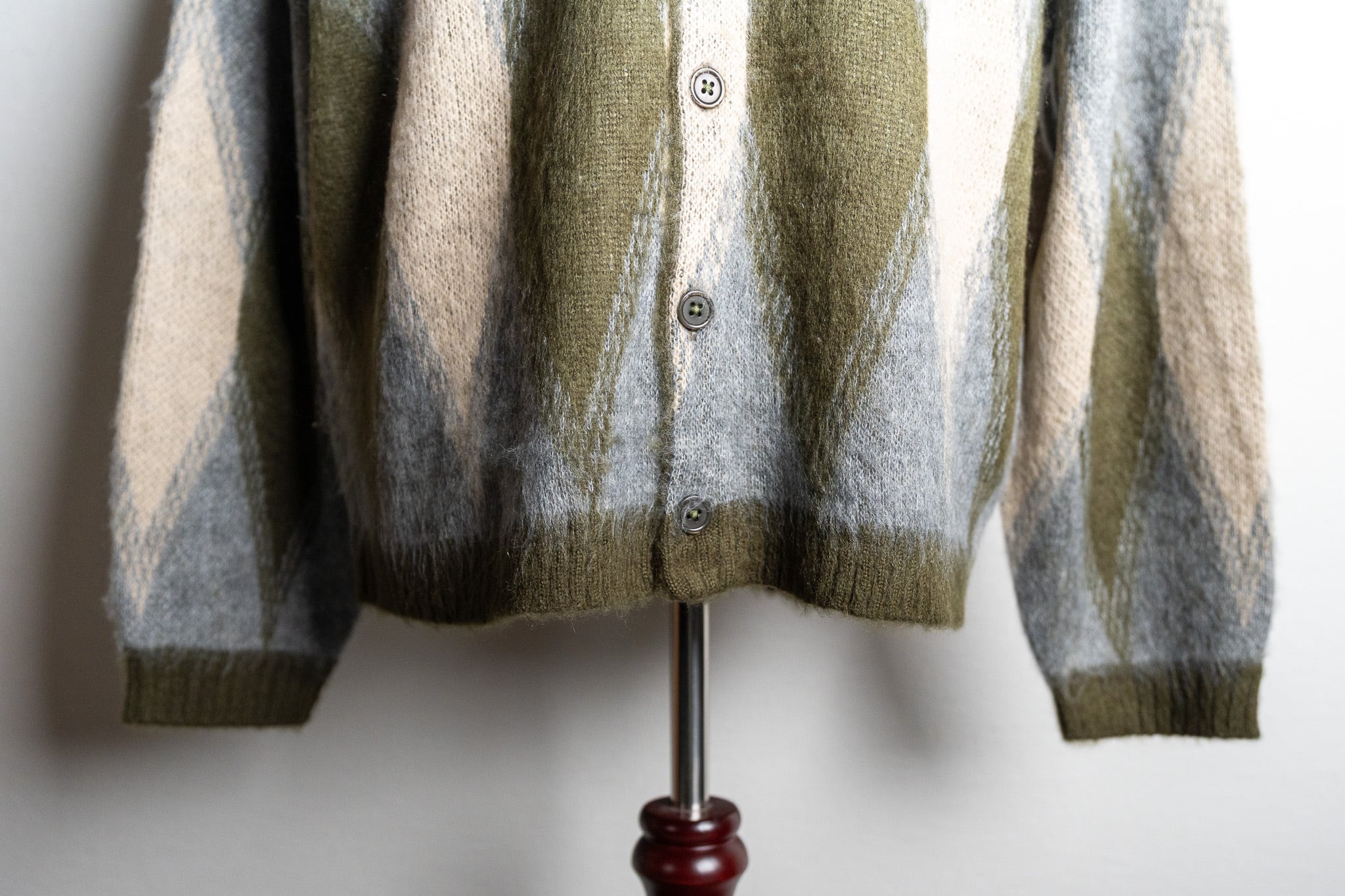 TOWN CRAFT】Vintage Pattern Shaggy Cardigan 