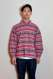 Haticu レッドボーダーネルシャツ(MENS)